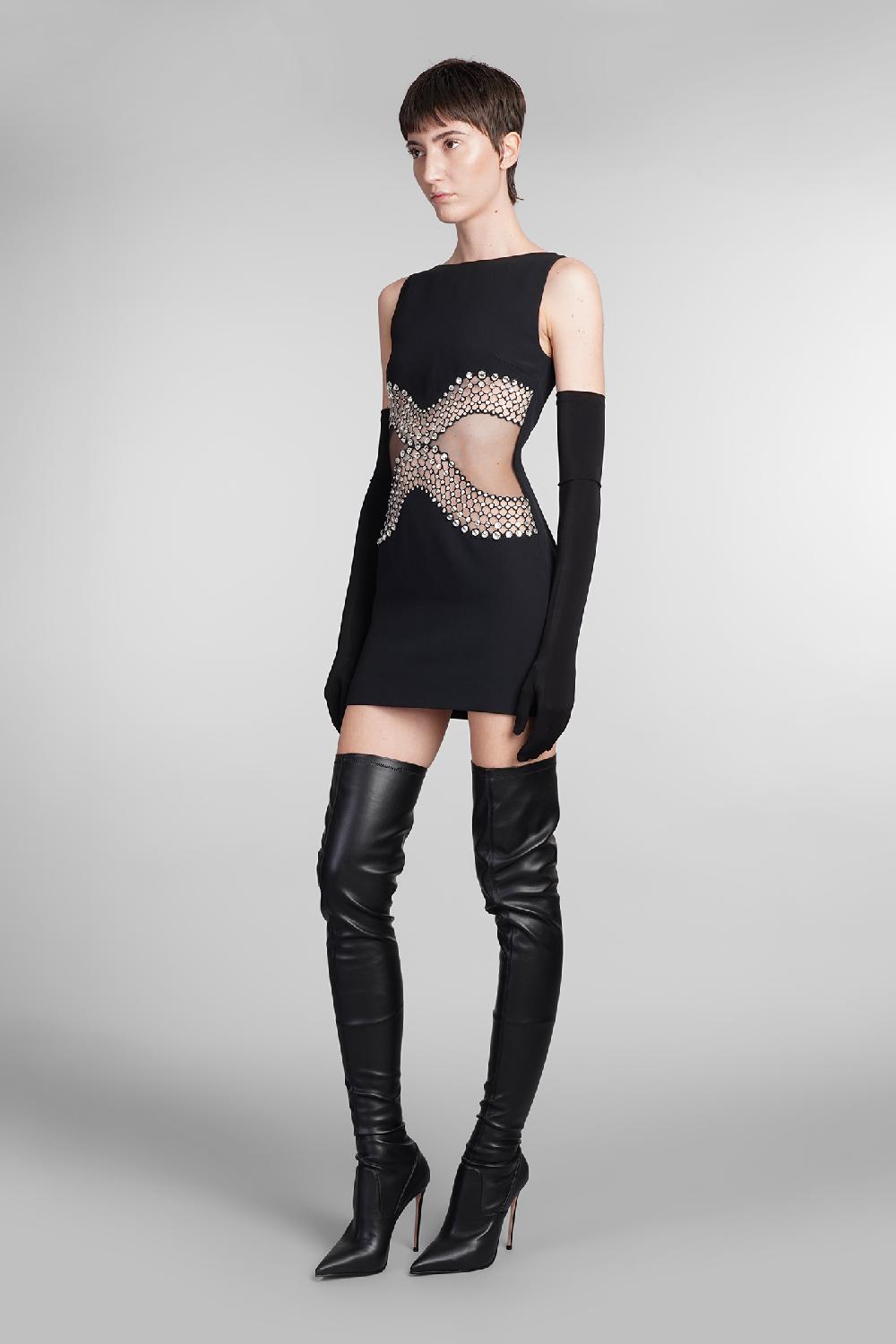 Deliberti David Koma Abito In Viscosa Nera Cod. 410015 - Deliberti The Luxury Shopping