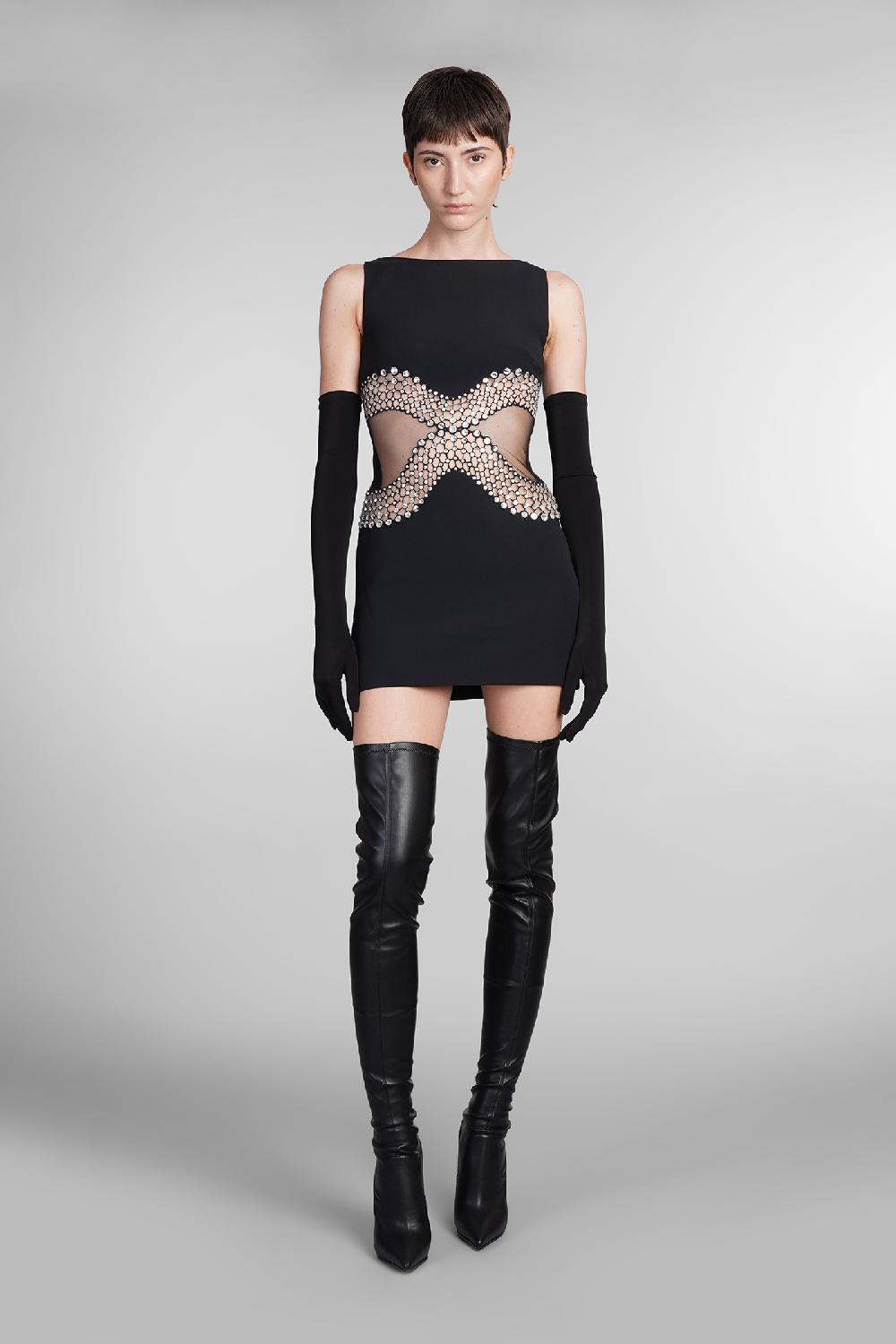 Deliberti David Koma Abito In Viscosa Nera Cod. 410015 - Deliberti The Luxury Shopping