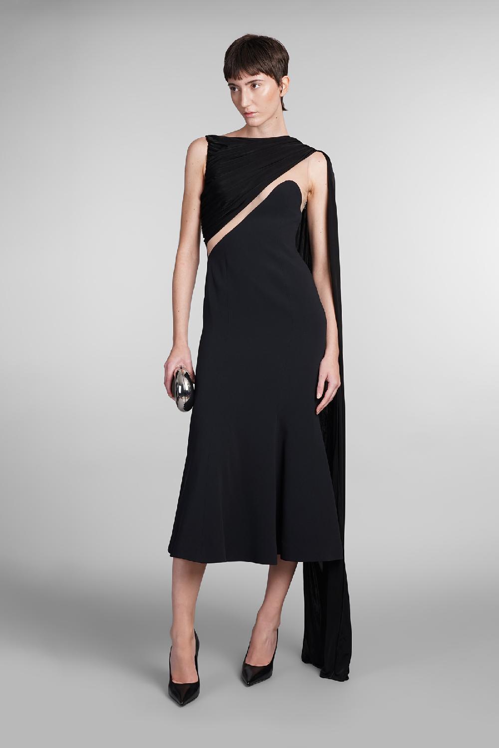 Deliberti David Koma Abito In Viscosa Nera Cod. 410021 - Deliberti The Luxury Shopping