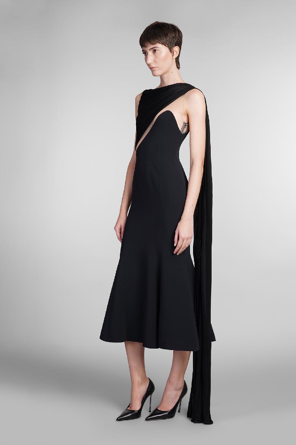 Deliberti David Koma Abito In Viscosa Nera Cod. 410021 - Deliberti The Luxury Shopping