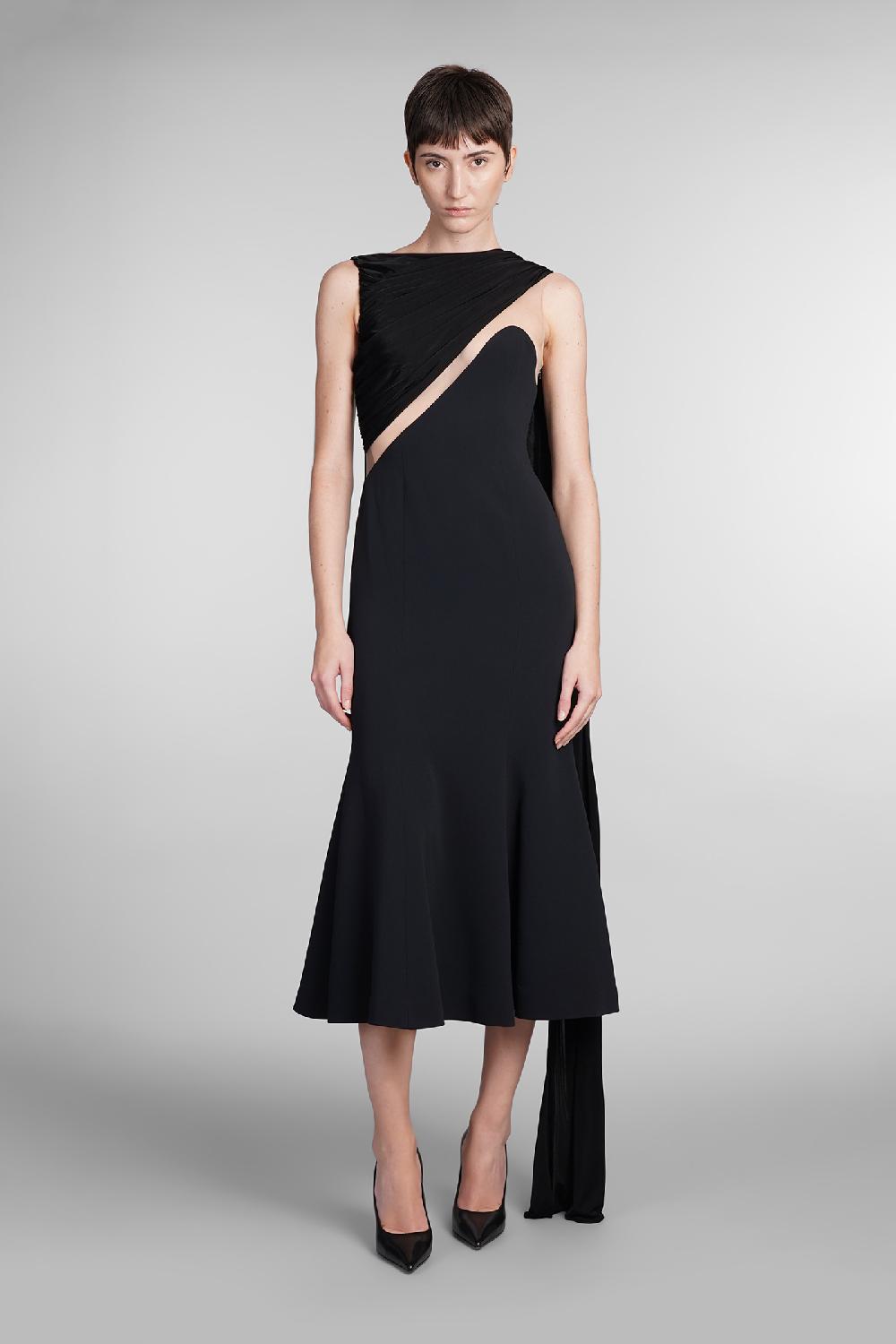 Deliberti David Koma Abito in viscosa nera cod. 410021 - Deliberti The Luxury Shopping
