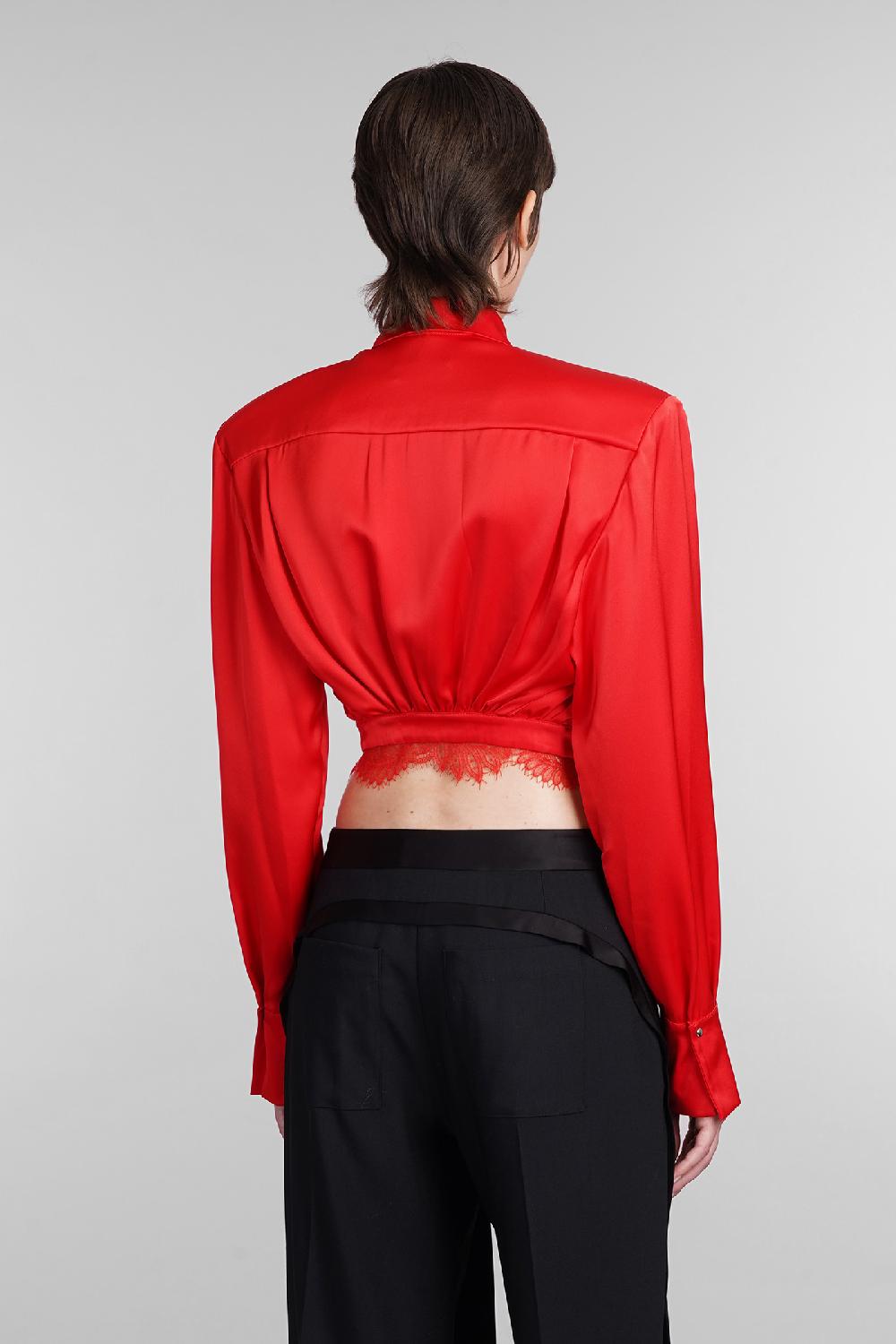 Deliberti David Koma Camicia In Triacetato Rosso Cod. 405099 - Deliberti The Luxury Shopping