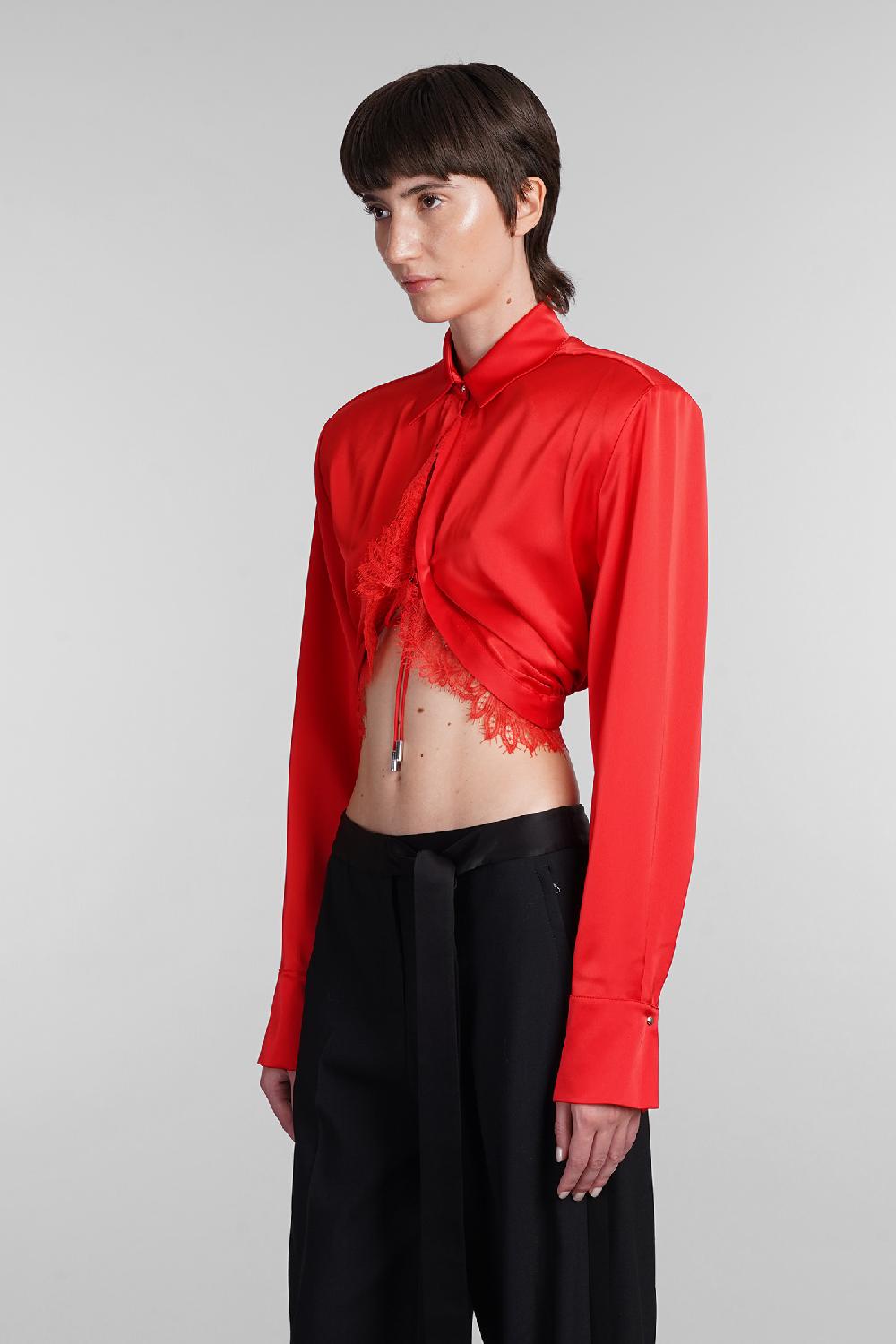 Deliberti David Koma Camicia In Triacetato Rosso Cod. 405099 - Deliberti The Luxury Shopping