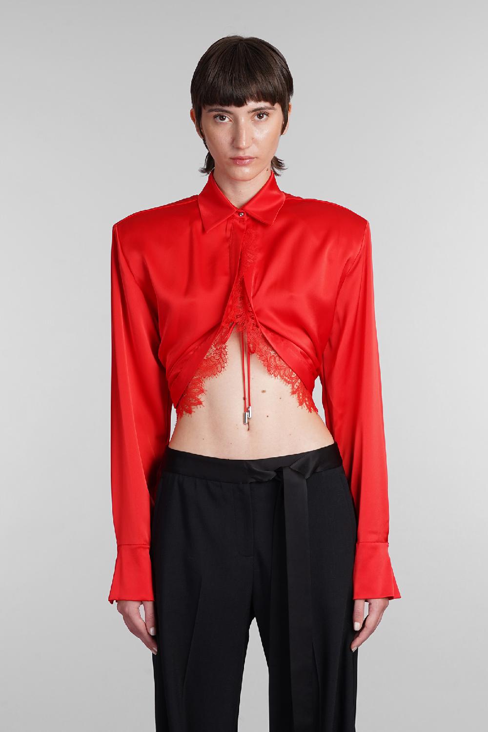 Deliberti David Koma Camicia in triacetato rosso cod. 405099 - Deliberti The Luxury Shopping