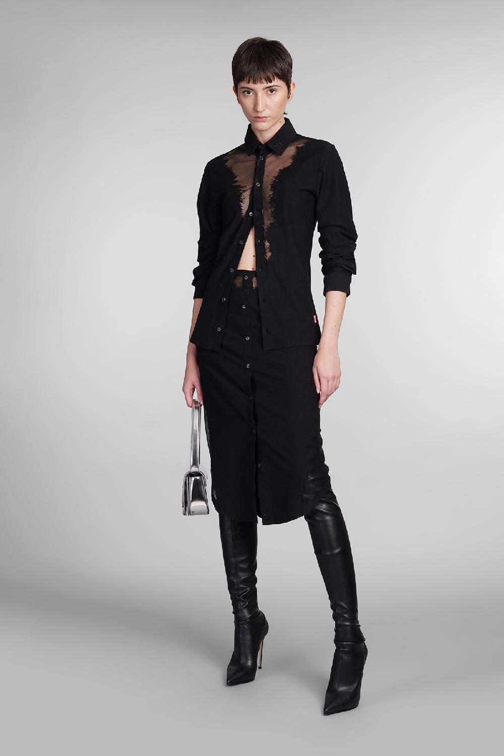 Deliberti Diesel Camicia S Sun Plain In Cotone Nero Cod. 406549 - Deliberti The Luxury Shopping