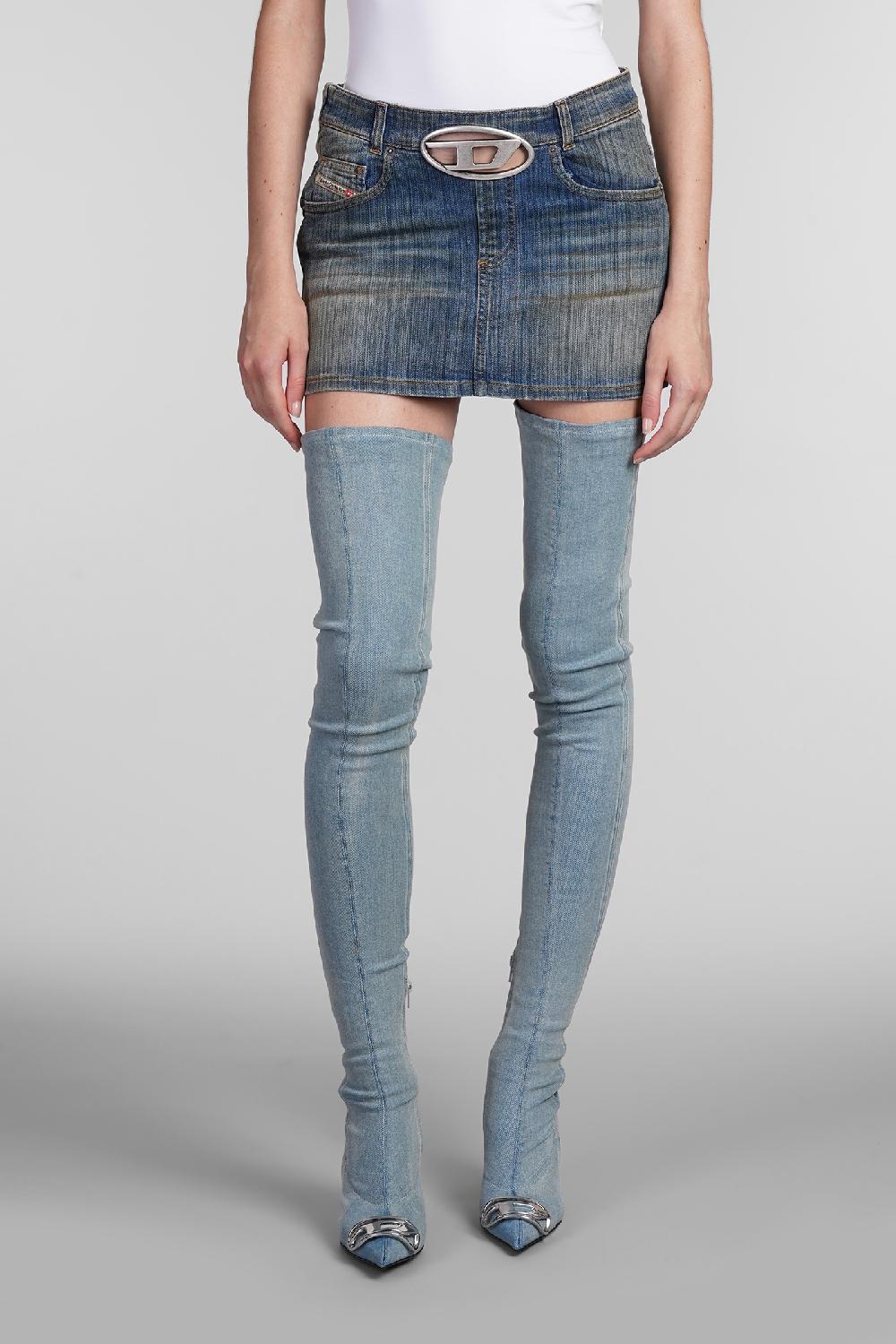 Deliberti Diesel Gonna de ron s2 in denim blu cod. 403950 - Deliberti The Luxury Shopping