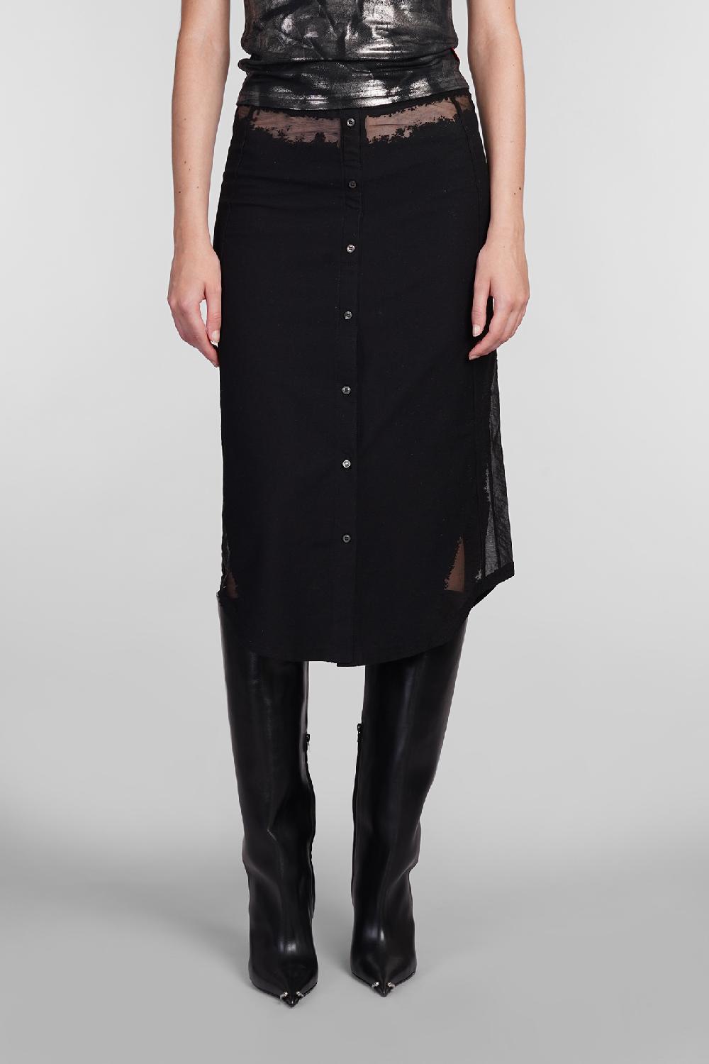 Deliberti Diesel Gonna o malva in cotone nero cod. 406545 - Deliberti The Luxury Shopping