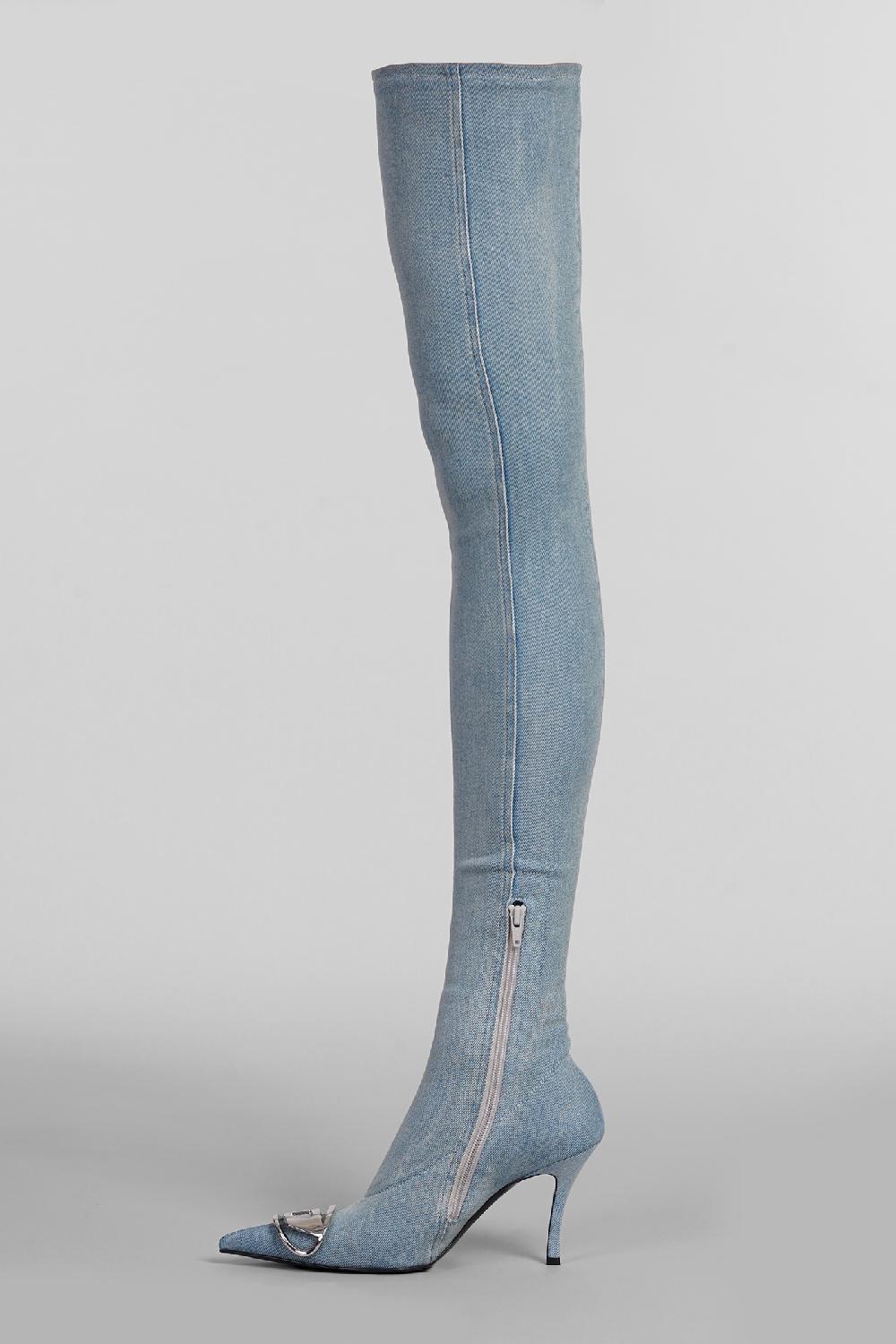 Deliberti Diesel Stivali Tacco Alto Venus D In Denim Celeste Cod. 403947 - Deliberti The Luxury Shopping