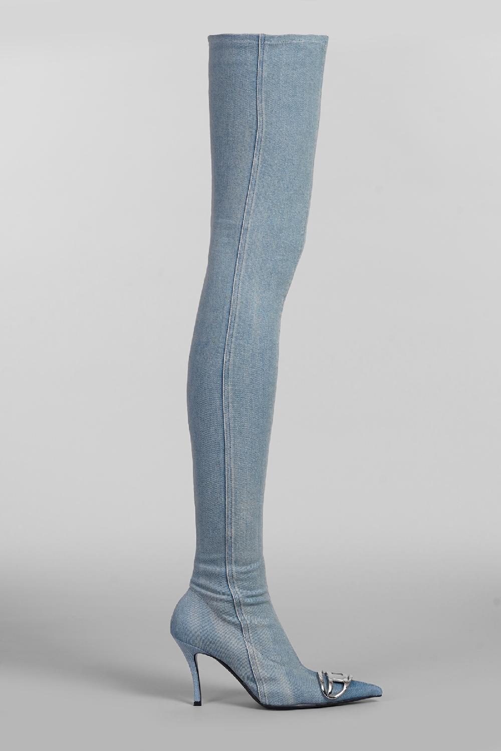 Deliberti Diesel Stivali tacco alto venus d in denim celeste cod. 403947 - Deliberti The Luxury Shopping