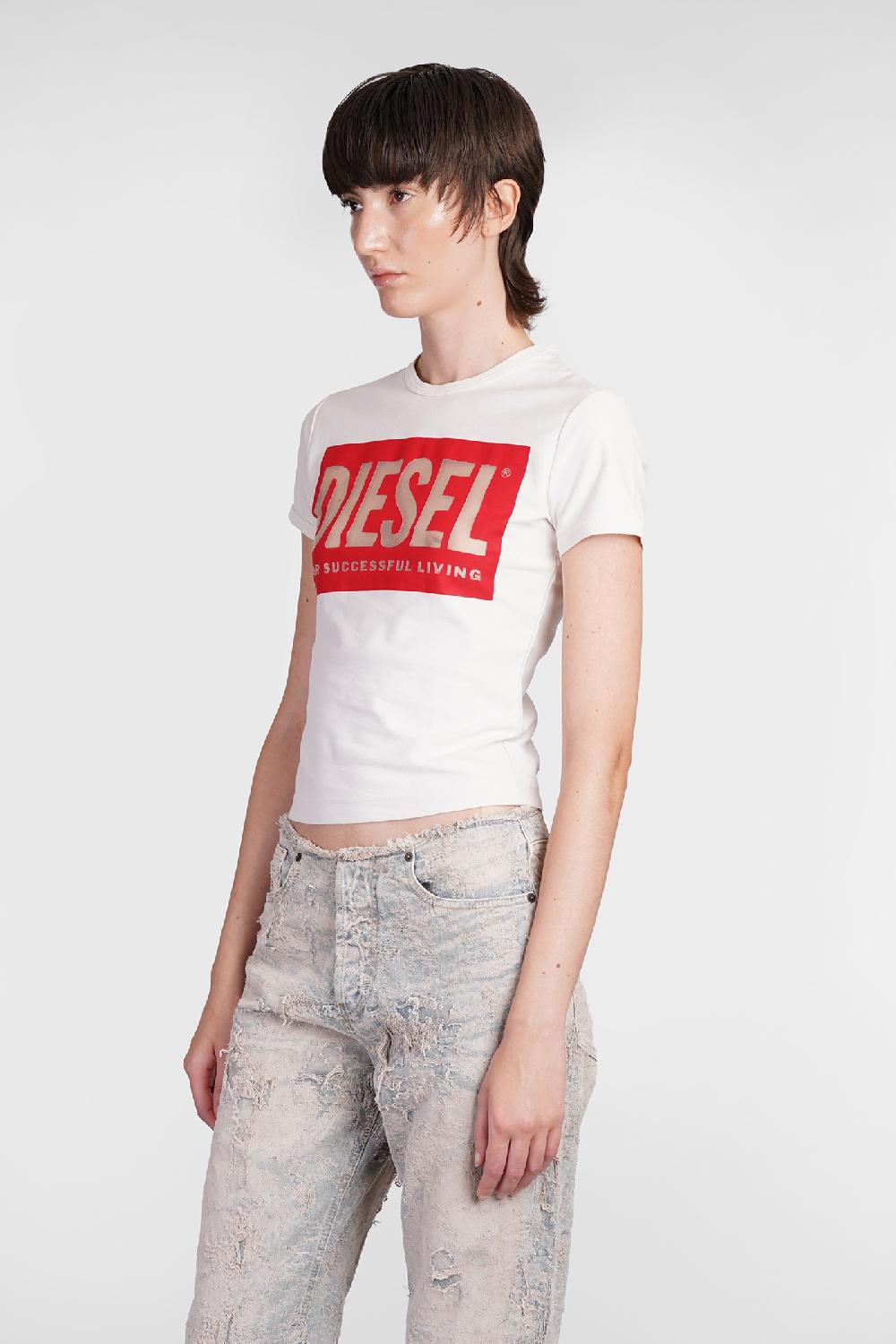Deliberti Diesel T-shirt T Malun In Cotone Beige Cod. 406548 - Deliberti The Luxury Shopping