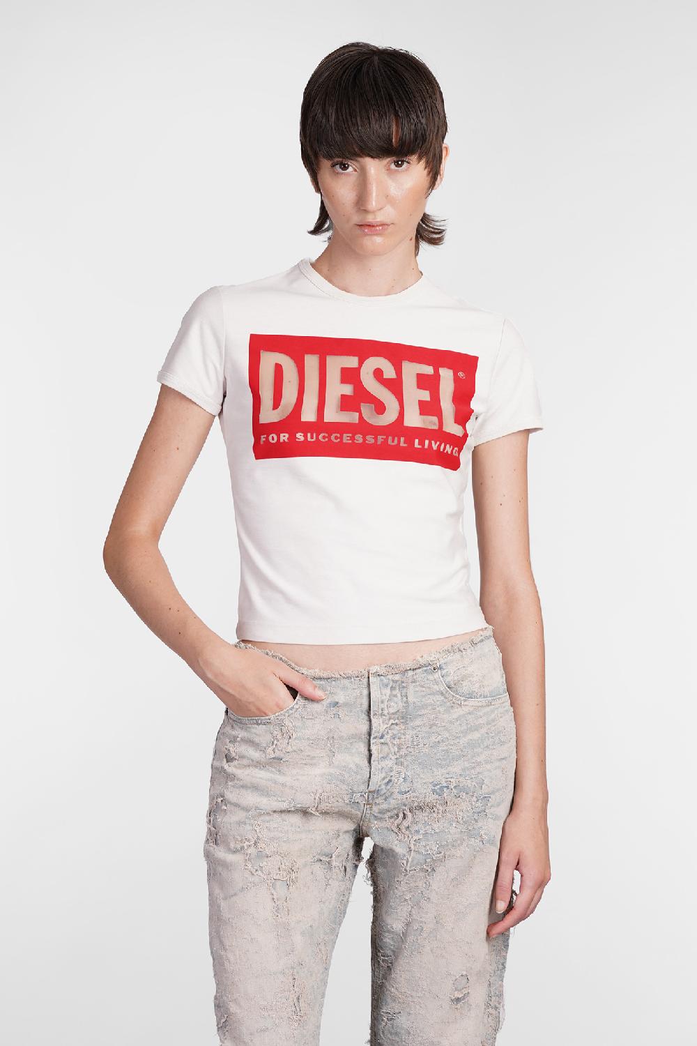 Deliberti Diesel T-shirt t malun in cotone beige cod. 406548 - Deliberti The Luxury Shopping