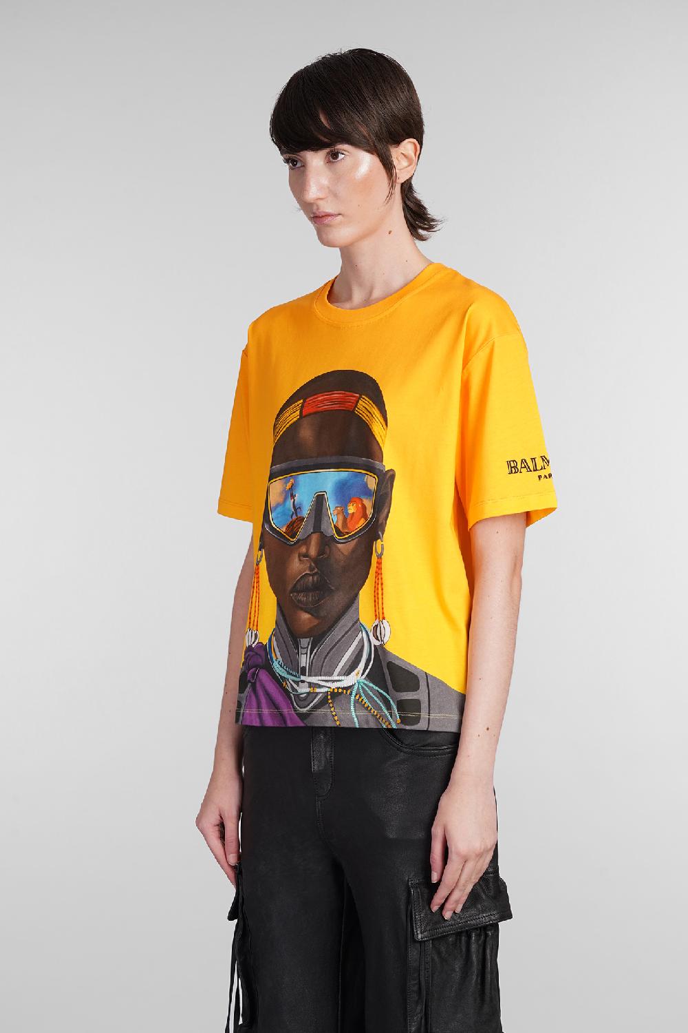 Deliberti Disney X Balmain T-shirt In Cotone Giallo Cod. 403031 - Deliberti The Luxury Shopping