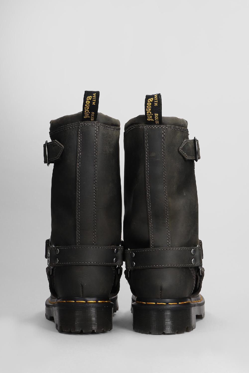 Deliberti Dr. Martens Tronchetti Tacco Basso Anistone Hi In Pelle Grigia Cod. 407258 - Deliberti The Luxury Shopping