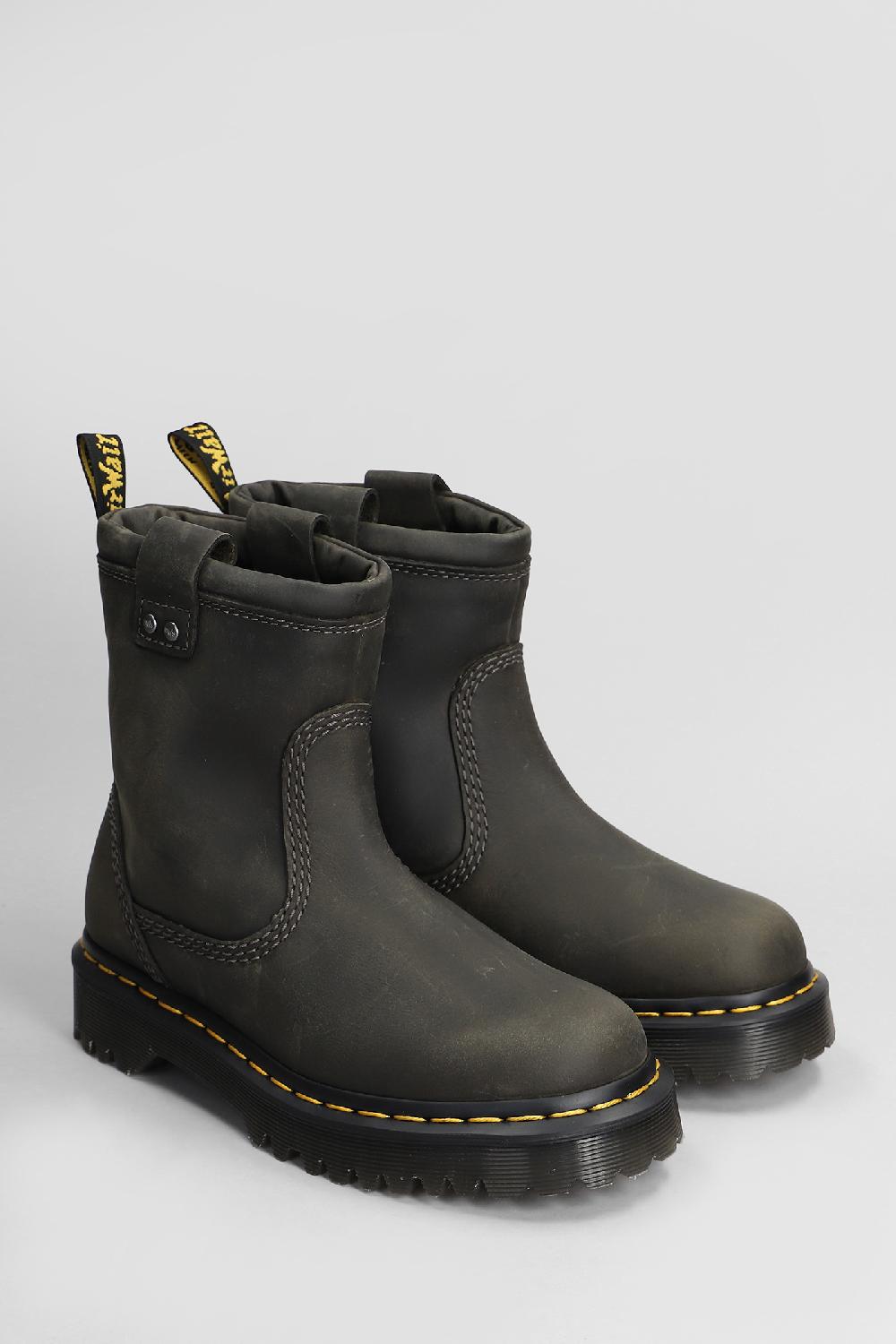 Deliberti Dr. Martens Tronchetti Tacco Basso Anistone Lo In Pelle Grigia Cod. 408715 - Deliberti The Luxury Shopping