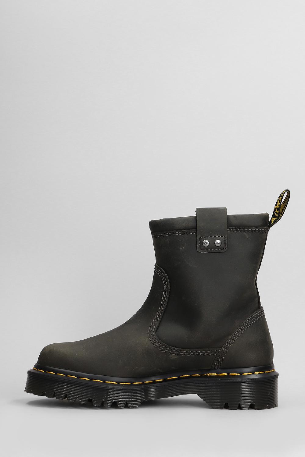 Deliberti Dr. Martens Tronchetti Tacco Basso Anistone Lo In Pelle Grigia Cod. 408715 - Deliberti The Luxury Shopping