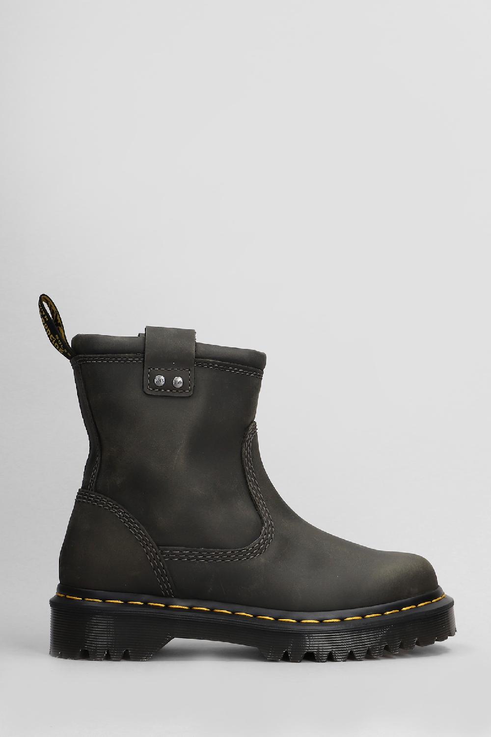 Deliberti Dr. Martens Tronchetti tacco basso anistone lo in pelle grigia cod. 408715 - Deliberti The Luxury Shopping