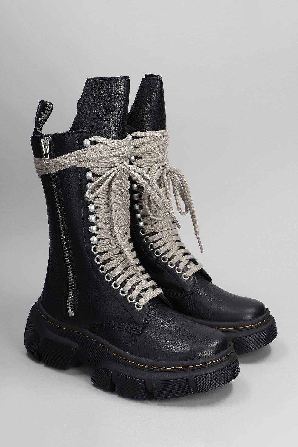 Deliberti Dr.Martens X Rick Owens Anfibi Dmxl Length Boot In Pelle Nera Cod. 397383 - Deliberti The Luxury Shopping