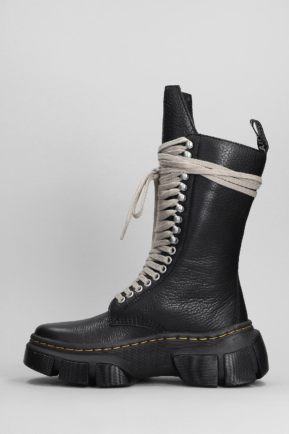 Deliberti Dr.Martens X Rick Owens Anfibi Dmxl Length Boot In Pelle Nera Cod. 397383 - Deliberti The Luxury Shopping