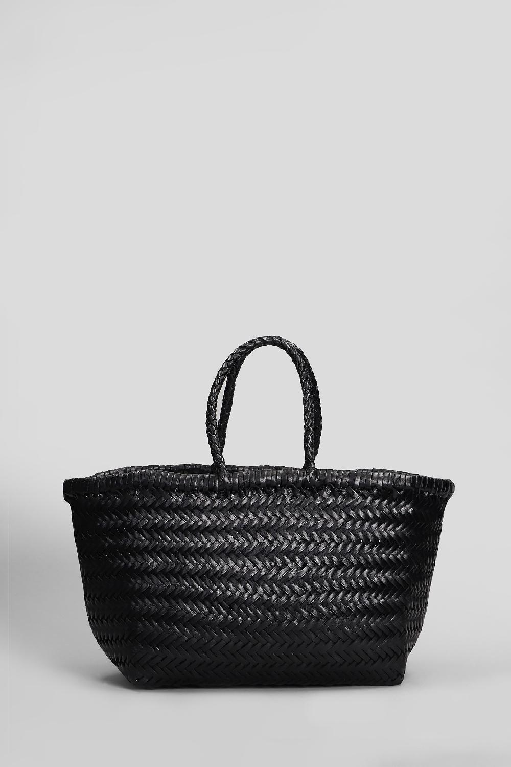 Deliberti Dragon Diffusion Borsa a mano bamboo triple jump in pelle nera cod. 409989 - Deliberti The Luxury Shopping