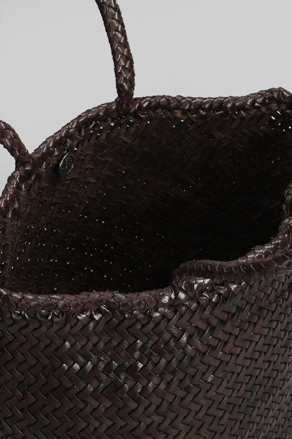 Deliberti Dragon Diffusion Borsa A Mano Grace Basket Small In Pelle Marrone Cod. 409991 - Deliberti The Luxury Shopping