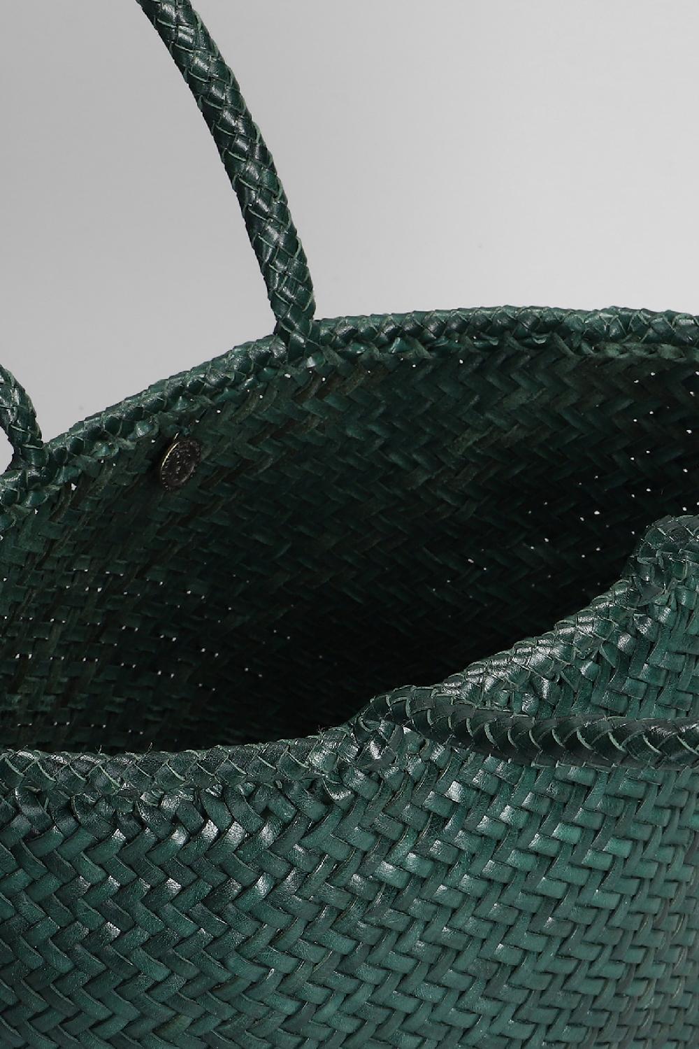 Deliberti Dragon Diffusion Borsa A Mano Grace Basket Small In Pelle Verde Cod. 409992 - Deliberti The Luxury Shopping