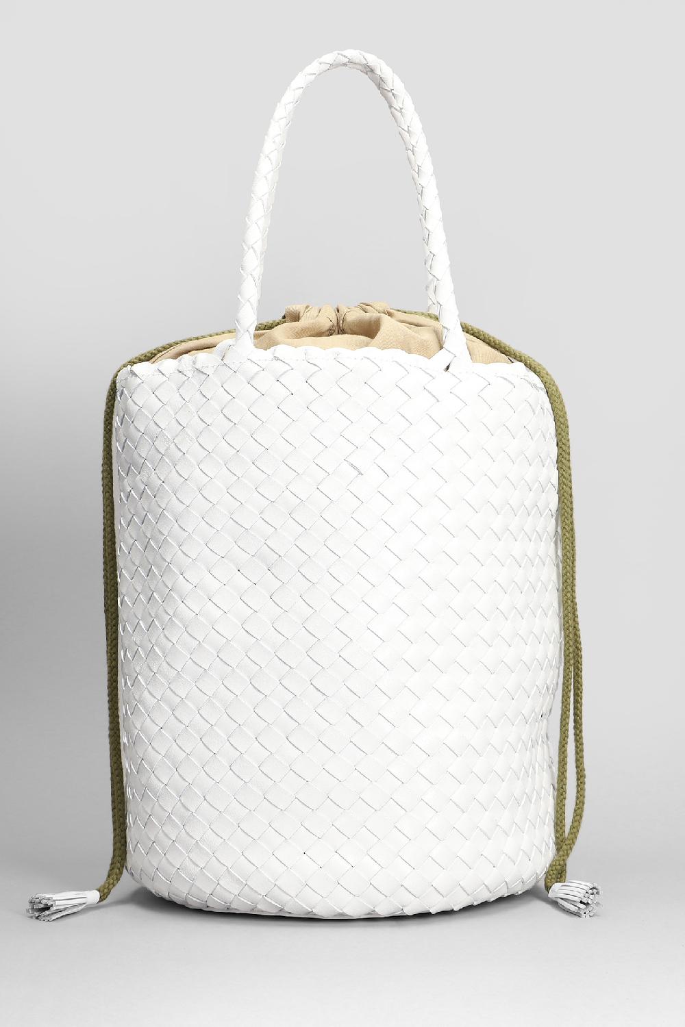 Deliberti Dragon Diffusion Borsa a mano jack bucket in pelle bianca cod. 409985 - Deliberti The Luxury Shopping