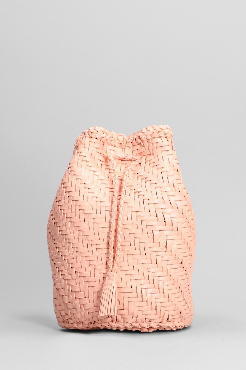 Deliberti Dragon Diffusion Borsa A Spalla Pompom Double In Pelle Rosa Cod. 399133 - Deliberti The Luxury Shopping