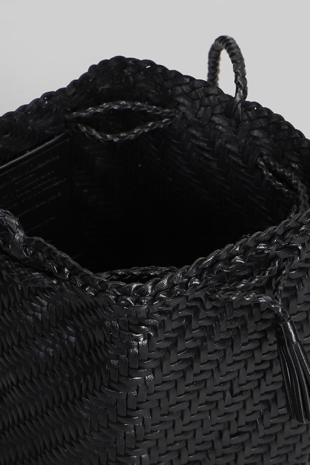 Deliberti Dragon Diffusion Borsa A Spalla Pompom Double Jump In Pelle Nera Cod. 409993 - Deliberti The Luxury Shopping