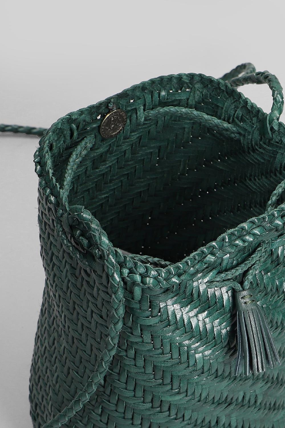 Deliberti Dragon Diffusion Borsa A Spalla Pompom Double Jump In Pelle Verde Cod. 409994 - Deliberti The Luxury Shopping