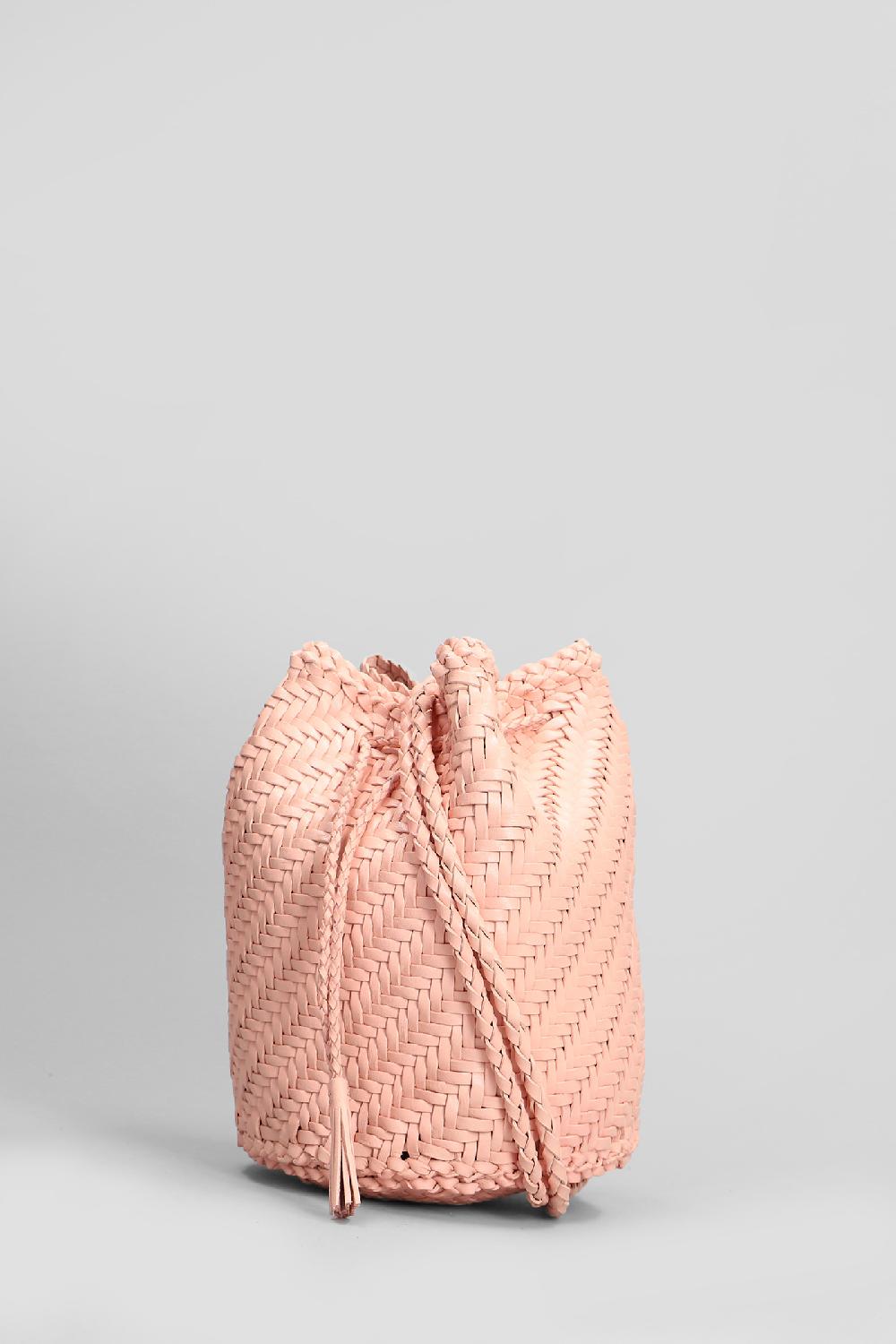 Deliberti Dragon Diffusion Borsa A Spalla Pompom Double Jump In Pelle Rosa Cod. 409995 - Deliberti The Luxury Shopping