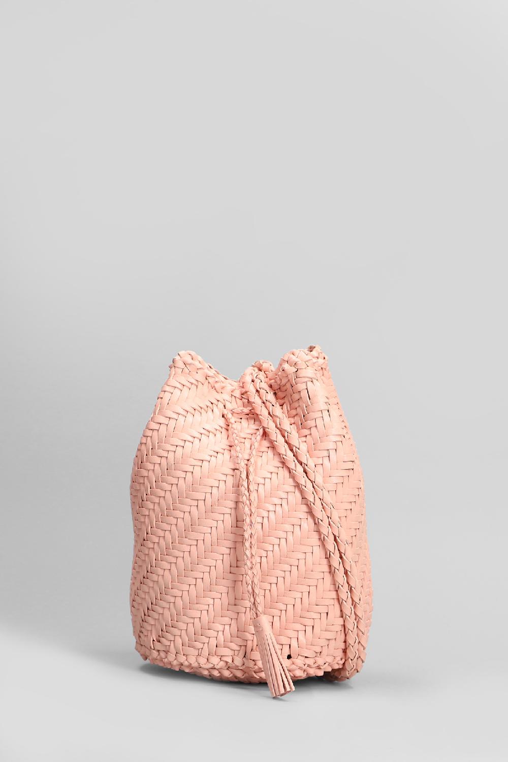 Deliberti Dragon Diffusion Borsa a spalla pompom double jump in pelle rosa cod. 409995 - Deliberti The Luxury Shopping
