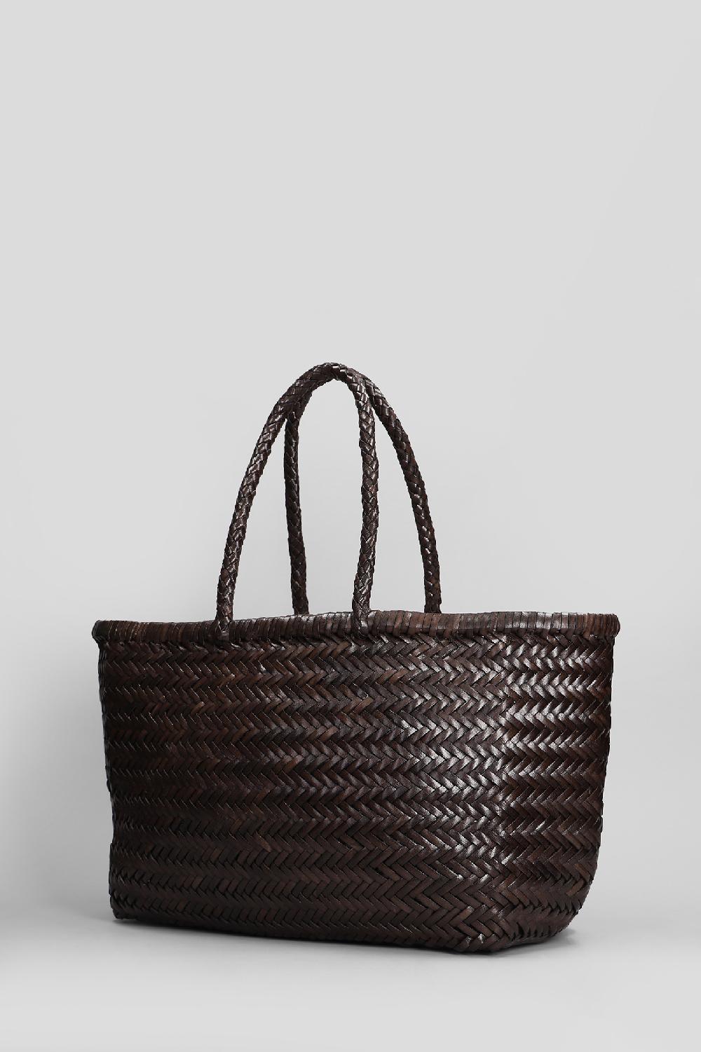 Deliberti Dragon Diffusion Tote Bamboo Triple Jump In Pelle Marrone Cod. 409987 - Deliberti The Luxury Shopping