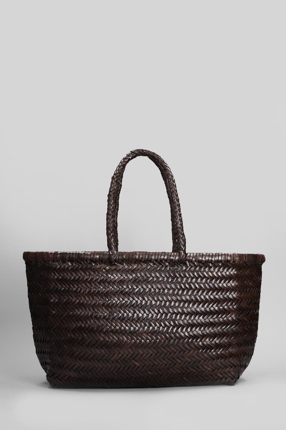 Deliberti Dragon Diffusion Tote Bamboo Triple Jump In Pelle Marrone Cod. 409987 - Deliberti The Luxury Shopping