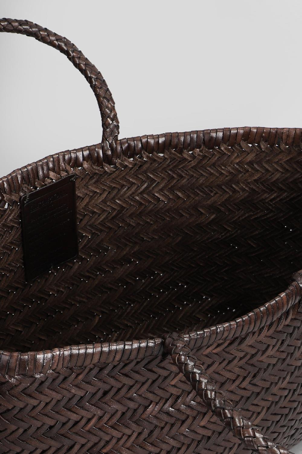 Deliberti Dragon Diffusion Tote Bamboo Triple Jump In Pelle Marrone Cod. 409987 - Deliberti The Luxury Shopping