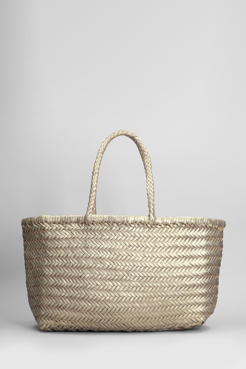 Deliberti Dragon Diffusion Tote Bamboo Triple Jump In Pelle Oro Cod. 409988 - Deliberti The Luxury Shopping