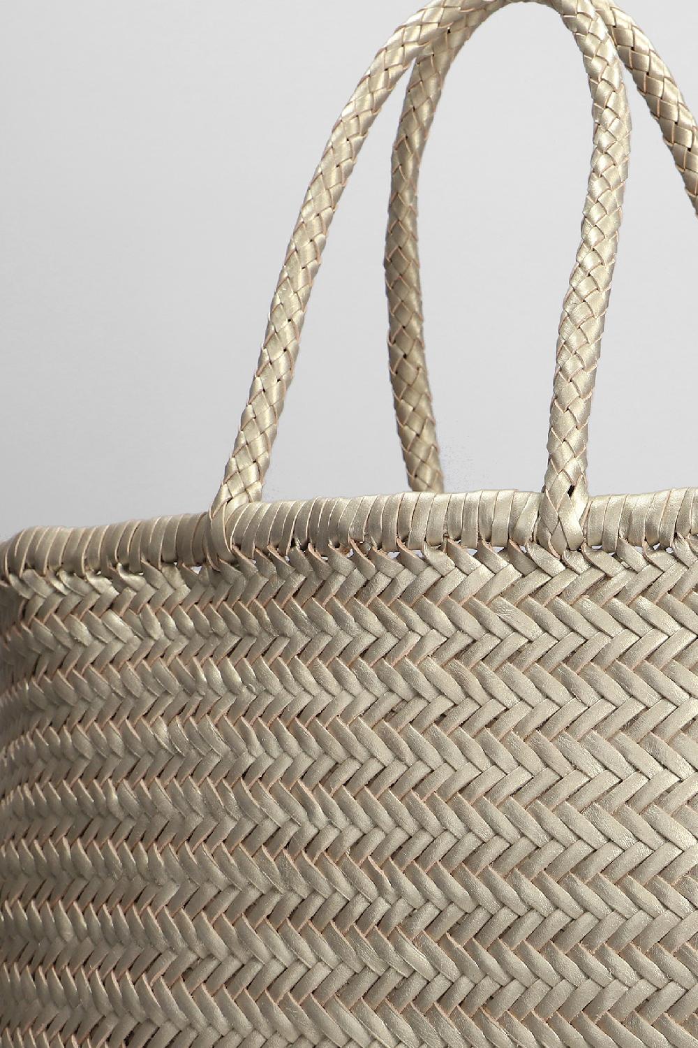 Deliberti Dragon Diffusion Tote Bamboo Triple Jump In Pelle Oro Cod. 409988 - Deliberti The Luxury Shopping