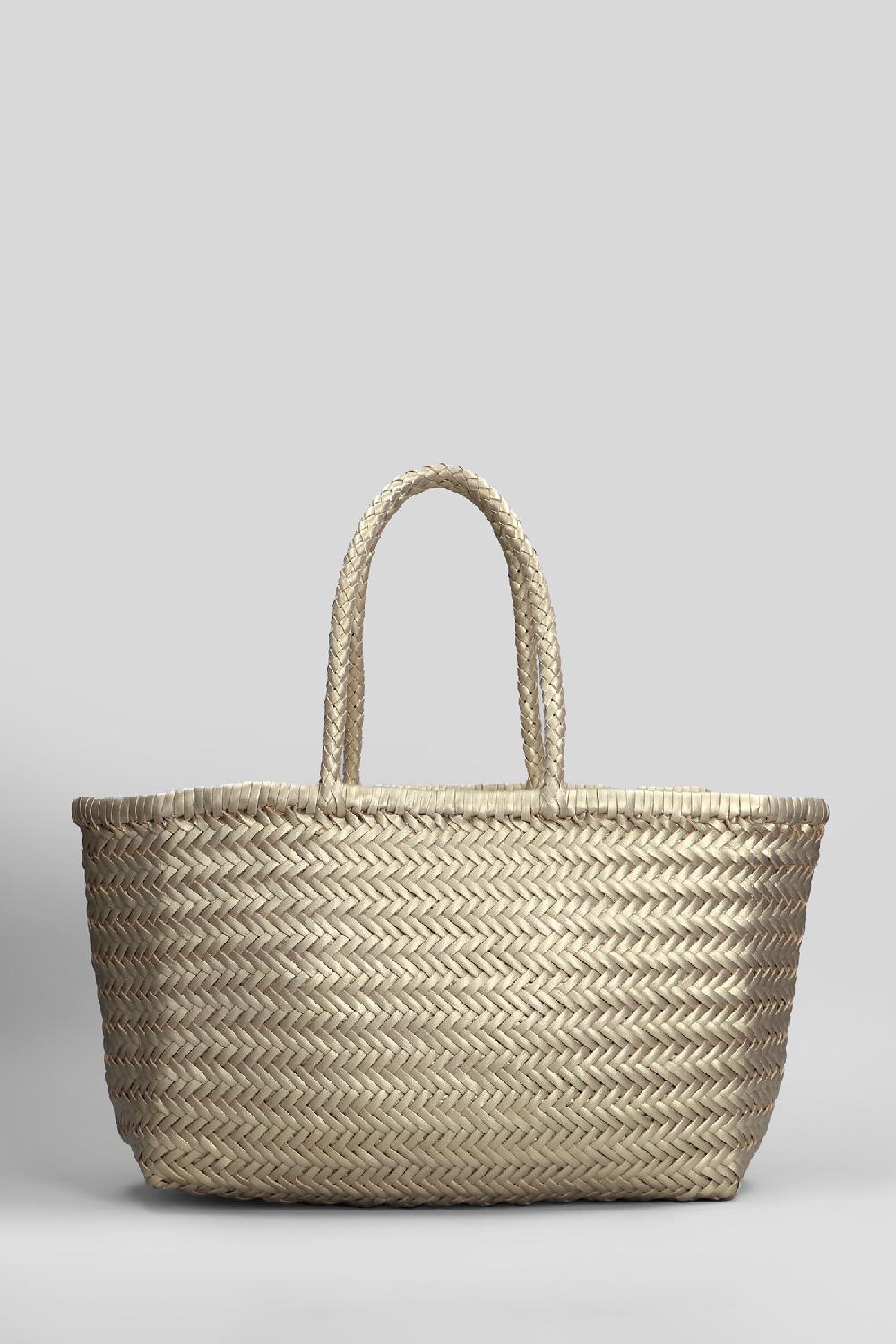 Deliberti Dragon Diffusion Tote bamboo triple jump in pelle oro cod. 409988 - Deliberti The Luxury Shopping