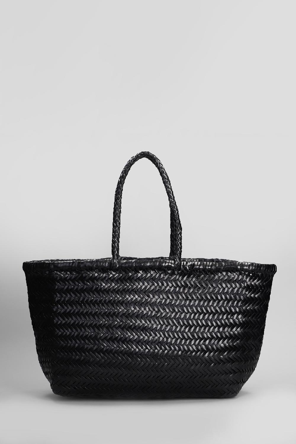Deliberti Dragon Diffusion Tote bamboo triple jump in pelle nera cod. 409986 - Deliberti The Luxury Shopping