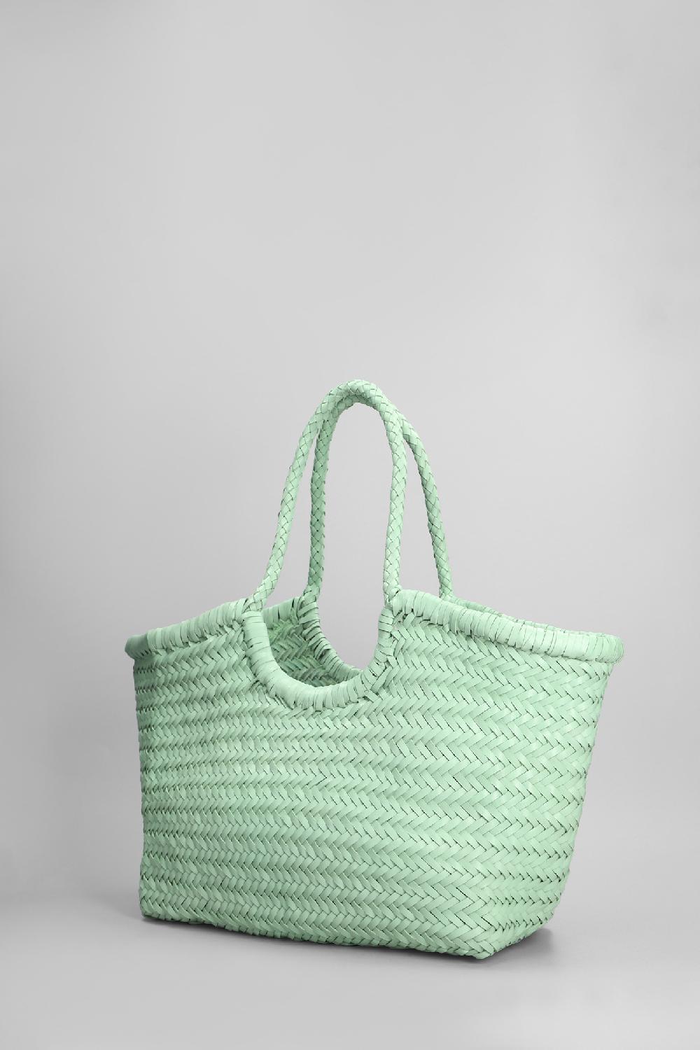 Deliberti Dragon Diffusion Tote Nantucket Basket Big In Pelle Verde Cod. 399130 - Deliberti The Luxury Shopping