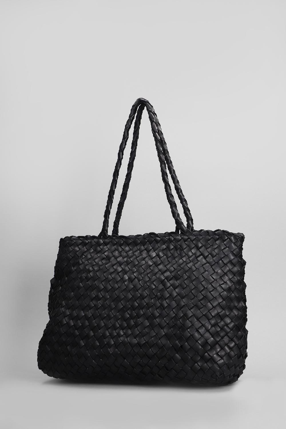 Deliberti Dragon Diffusion Tote Vintage Tote In Pelle Nera Cod. 410000 - Deliberti The Luxury Shopping