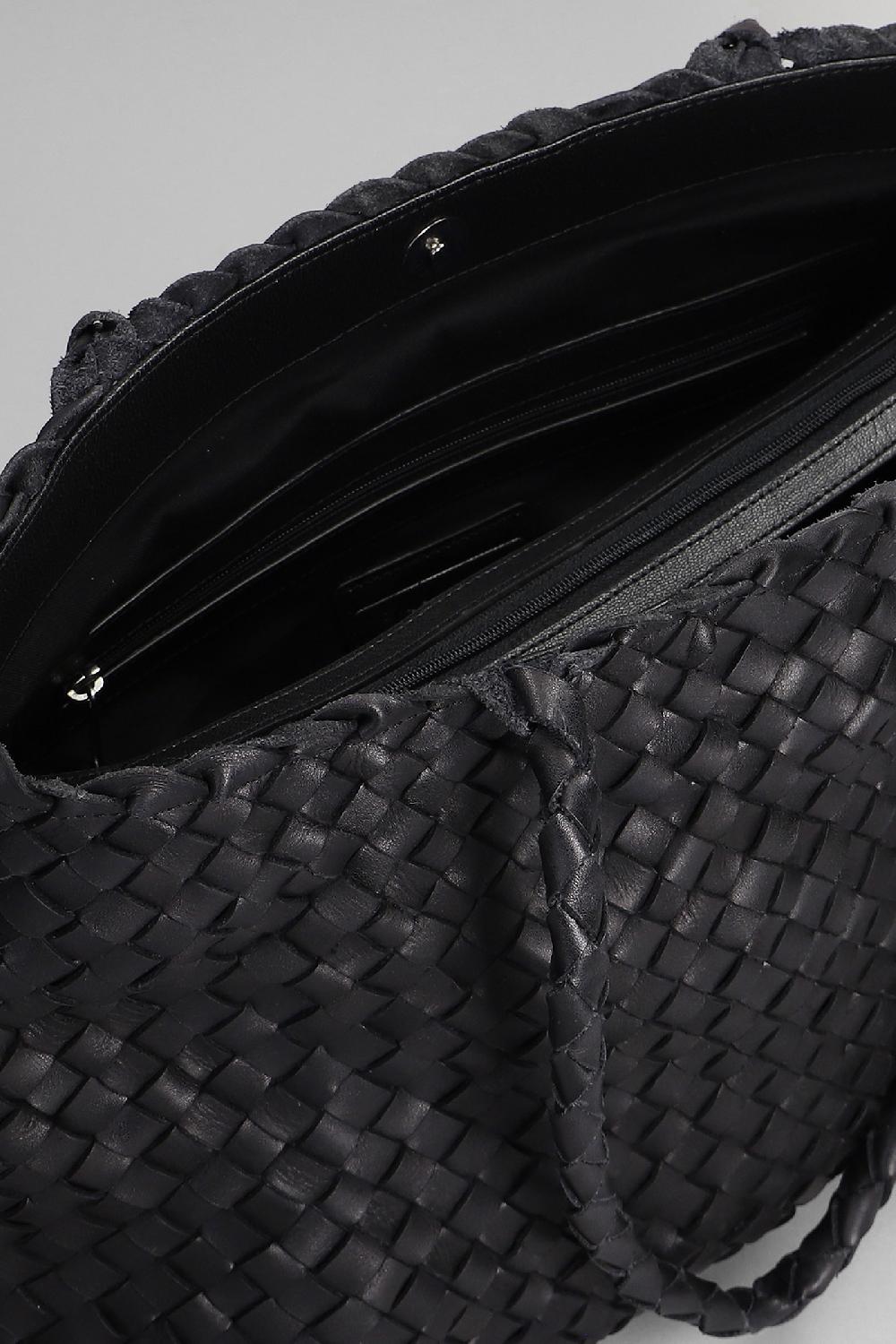 Deliberti Dragon Diffusion Tote Vintage Tote In Pelle Nera Cod. 410000 - Deliberti The Luxury Shopping