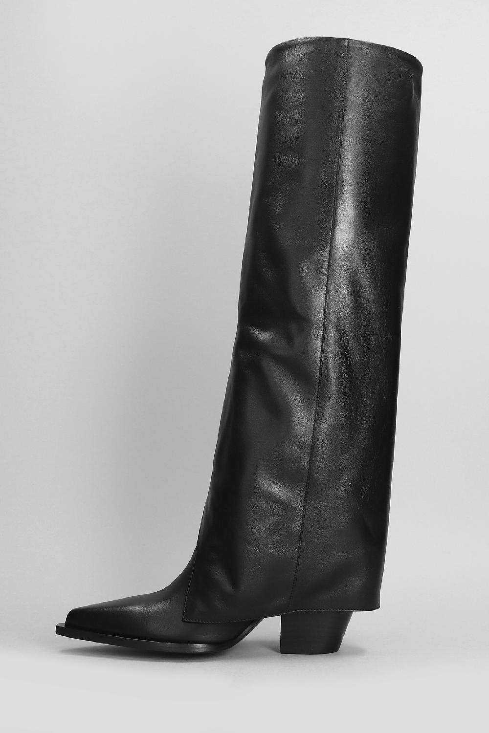 Deliberti Elena Iachi Stivali Texani In Pelle Nera Cod. 403383 - Deliberti The Luxury Shopping