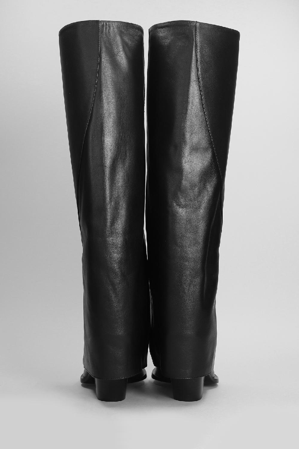 Deliberti Elena Iachi Stivali Texani In Pelle Nera Cod. 403383 - Deliberti The Luxury Shopping