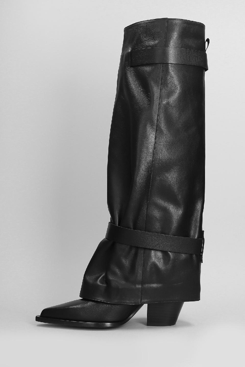 Deliberti Elena Iachi Stivali Texani In Pelle Nera Cod. 403385 - Deliberti The Luxury Shopping