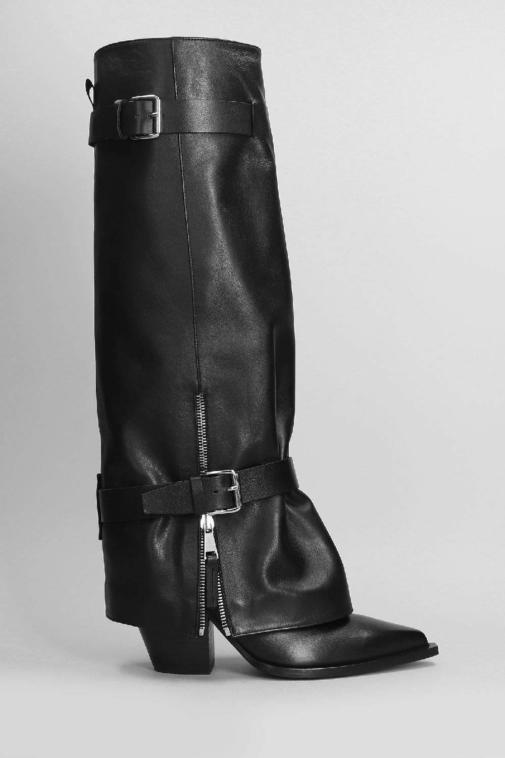 Deliberti Elena Iachi Stivali texani in pelle nera cod. 403385 - Deliberti The Luxury Shopping