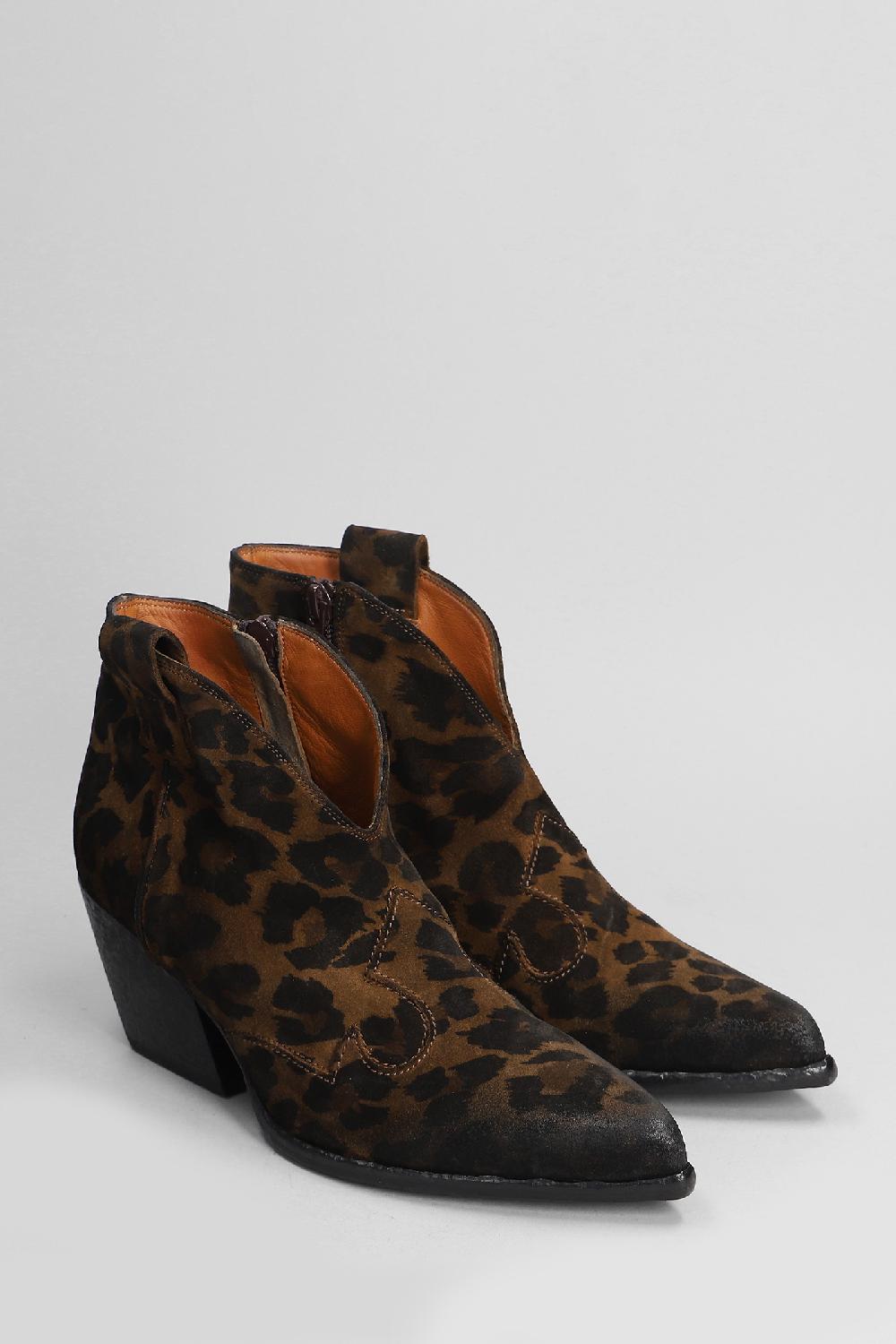 Deliberti Elena Iachi Tronchetti Texani In Camoscio Animalier Cod. 403380 - Deliberti The Luxury Shopping