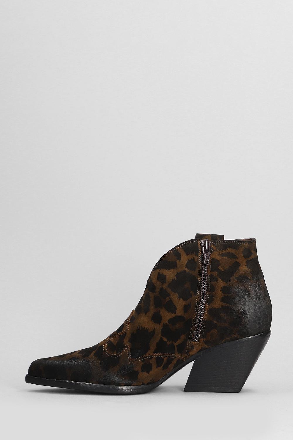Deliberti Elena Iachi Tronchetti Texani In Camoscio Animalier Cod. 403380 - Deliberti The Luxury Shopping