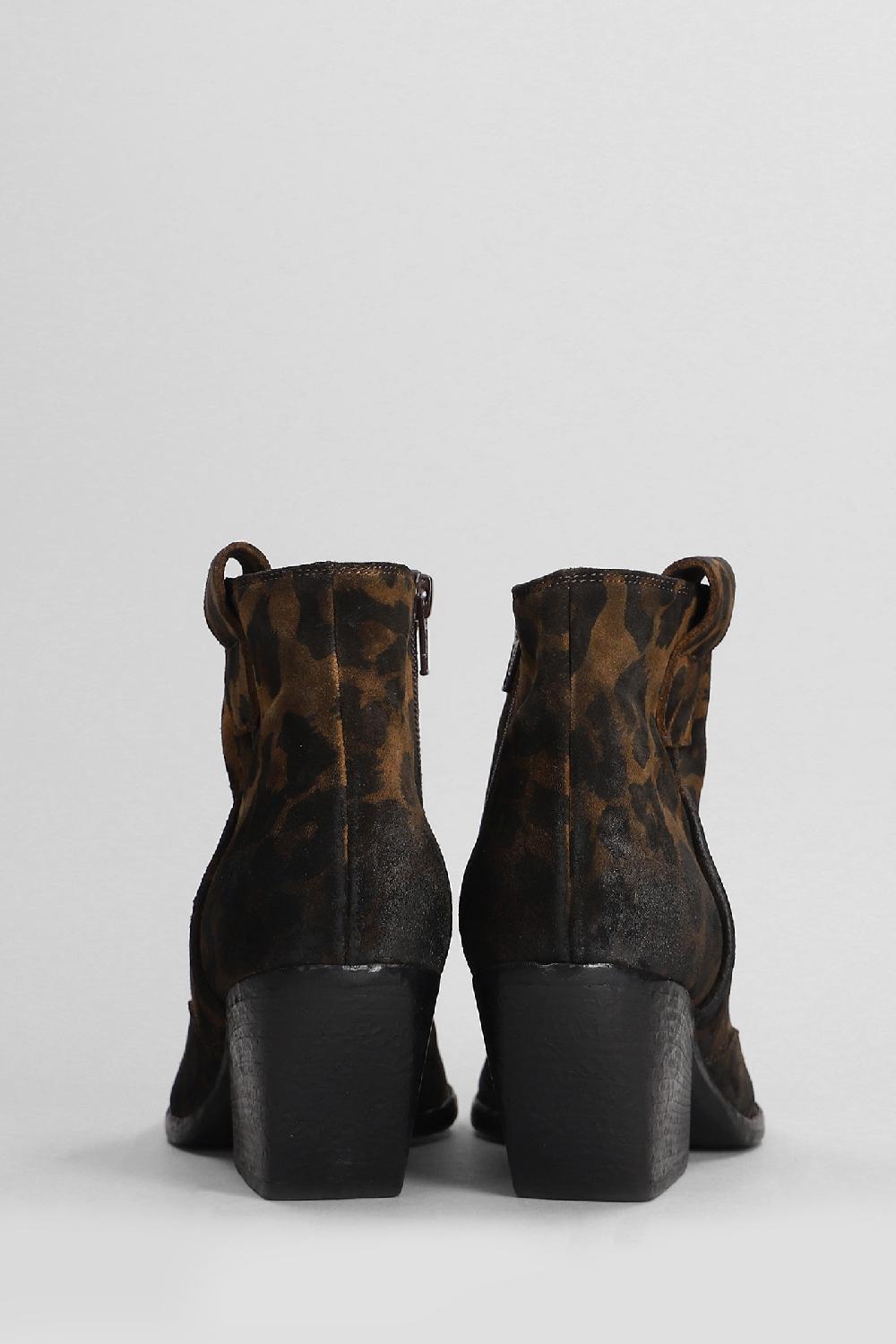 Deliberti Elena Iachi Tronchetti Texani In Camoscio Animalier Cod. 403380 - Deliberti The Luxury Shopping
