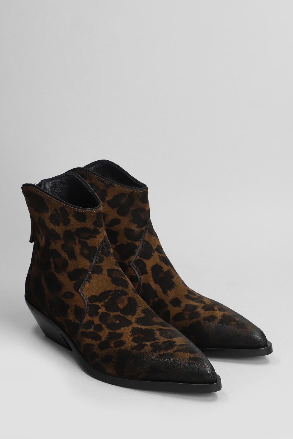 Deliberti Elena Iachi Tronchetti Texani In Camoscio Animalier Cod. 403381 - Deliberti The Luxury Shopping