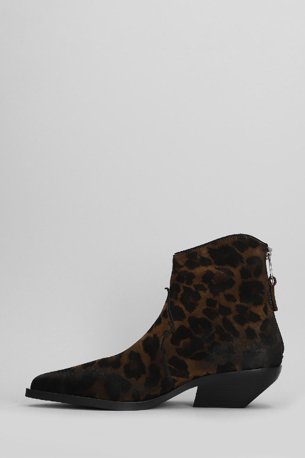 Deliberti Elena Iachi Tronchetti Texani In Camoscio Animalier Cod. 403381 - Deliberti The Luxury Shopping